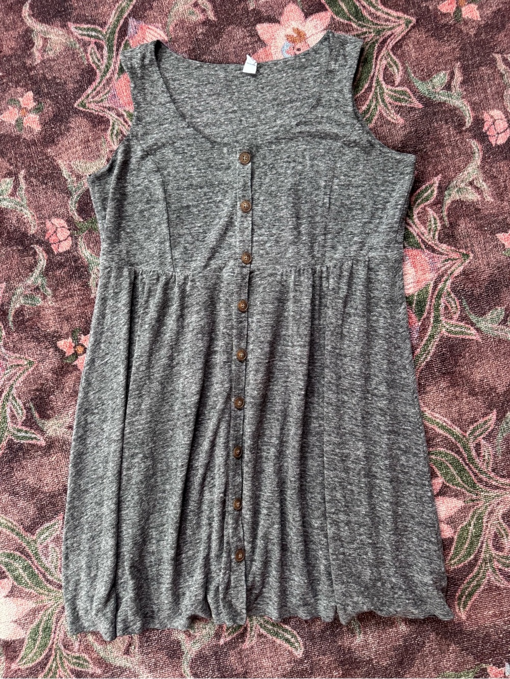 Old Navy Sleeveless Tank Gray Button-Front Women’s Midi Swing Dress - 1X Plus